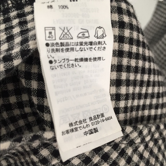 Black and White Gingham Long Tunic M Japan - Picture 7 of 7